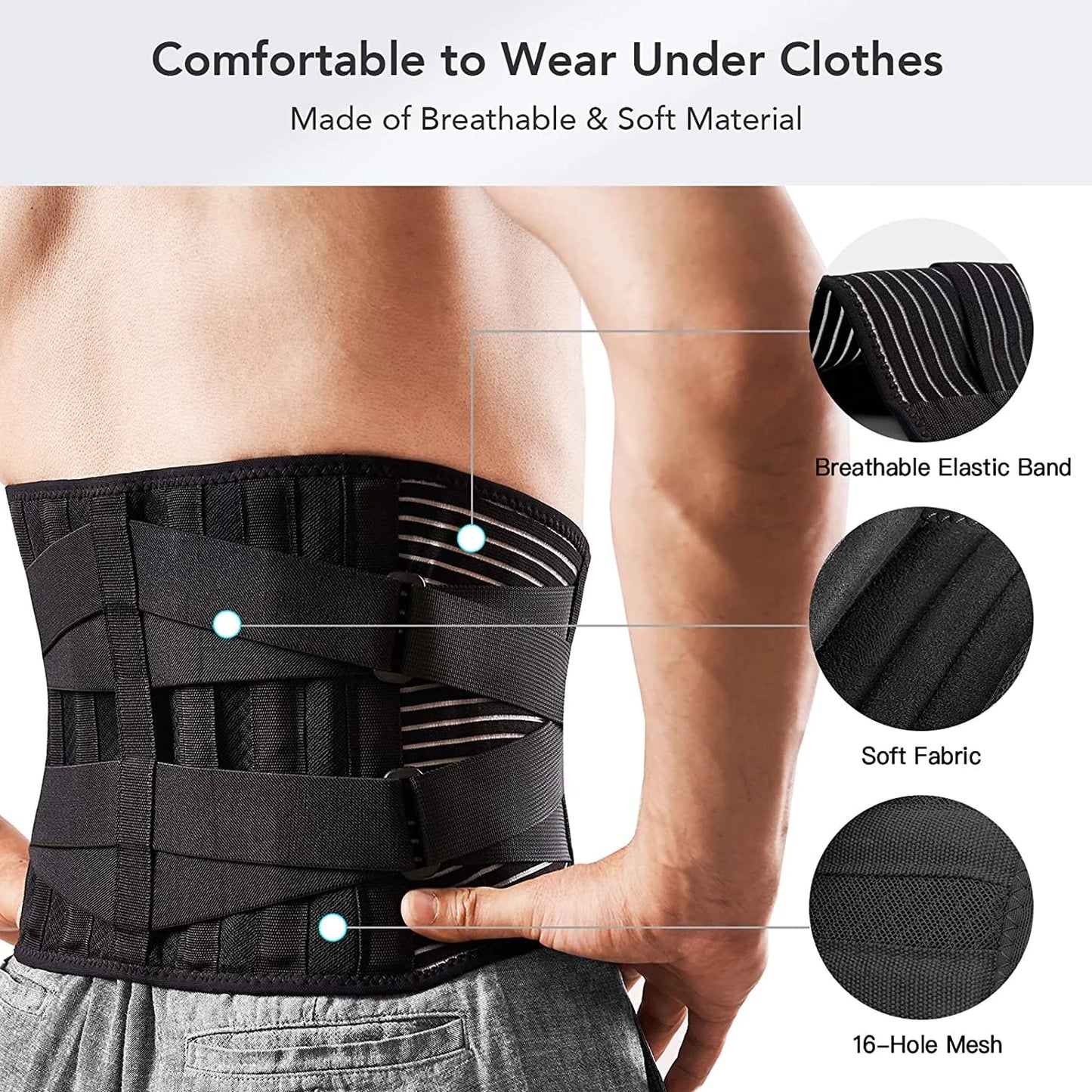 Adjustable Lower Back Brace Lumbar Support Waist Belt For Men and Women